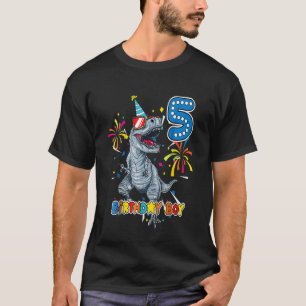 Kids It's My 5th Birthday Dinosaur Party For 5 Ye T-Shirt