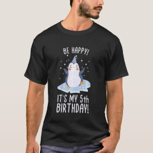 Kids It's My 5th Birthday Penguin Five Years Old F T-Shirt