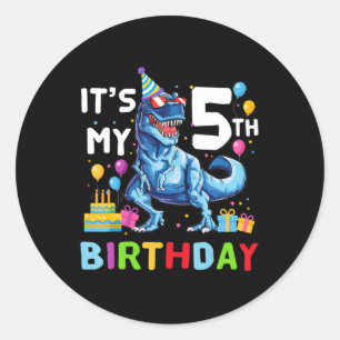 Kids Its My 5th Birthday Unicorn  (5 year old girl Classic Round Sticker
