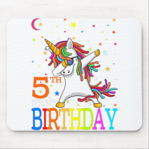 Kids It's My 5th Birthday Unicorn 5 Year Old Girls Mouse Pad