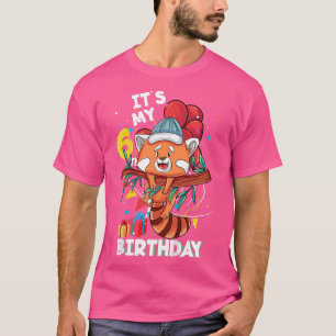 Kids Its My 6th Birthday 6 Year Old Red Panda Birt T-Shirt