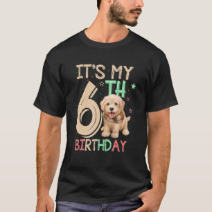 Kids It's My 6th Birthday Dog Theme 6 Years Old P T-Shirt