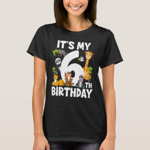 Kids It's My 6th Birthday Zoo Jungle Safari 6 Year T-Shirt