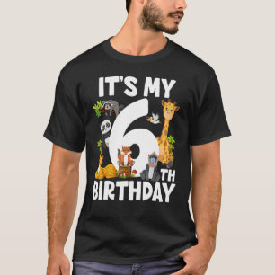 Kids It's My 6th Birthday Zoo Jungle Safari 6 Year T-Shirt