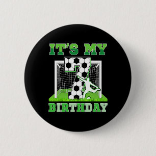 Kids It's My 7 Birthday Boy Funny 7yr Birthday Soc 6 Cm Round Badge