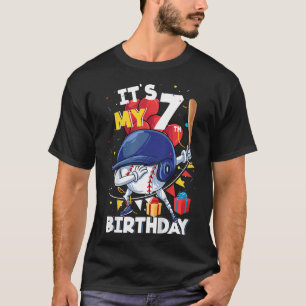 Kids Its My 7th Birthday 7 Year Old Baseball Birth T-Shirt