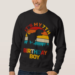 Kids It's My 7th Birthday Boys Dinosaur Rex Seven Sweatshirt