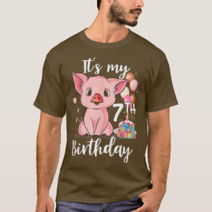 Kids It's My 7th Birthday - Cute Pigs Lovers Gift  T-Shirt