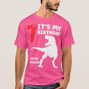Kids Its My 7Th Birthday Sign My Shirt - Dinosaur