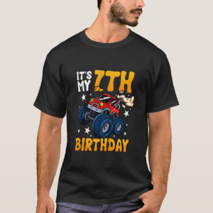 Kids It's My 7th Birthday Theme Monster Truck T-Shirt