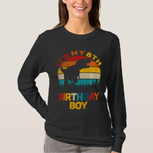 Kids It's My 8th Birthday Boys Dinosaur Rex Eight  T-Shirt