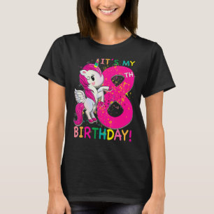 Kids Its My 8th Birthday Unicorn 8 Year Old Birthd T-Shirt