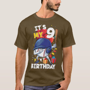 Kids Its My 9th Birthday 9 Year Old Baseball Birth T-Shirt