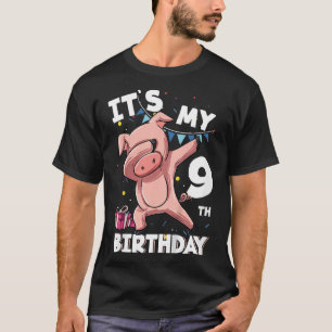 Kids Its My 9th Birthday 9 Year Old Pig Birthday 3 T-Shirt