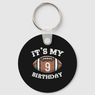 Kids Its My 9th Birthday American Football 9 Year Key Ring