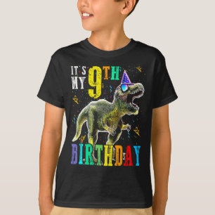 Kids It's My 9th Birthday Happy 9 Year Dinosaur Sh T-Shirt