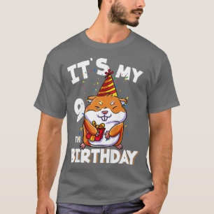 Kids Its My 9th Birthday Nine Year Old Pet Hamster T-Shirt