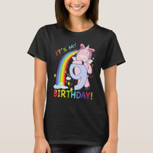 Kids Its My 9th Birthday Unicorn 9 Year Old Birthd T-Shirt