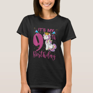 Kids It's My 9th Birthday Unicorn  Kid 9 Years Old T-Shirt