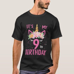 Kids It's My 9th Birthday Unicorn Kid 9 Years Old T-Shirt