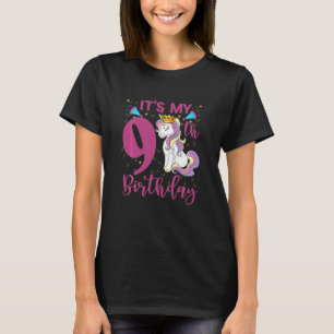Kids It's My 9th Birthday Unicorn  Kid 9 Years Old T-Shirt