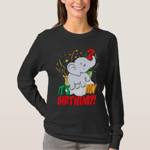 Kids It's My Birthday Elephant 2 Birthday Party T-Shirt