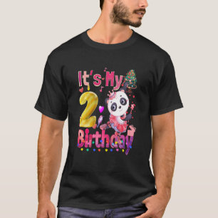 Kids Its My Birthday Girl Panda 2 Years Old Girls T-Shirt
