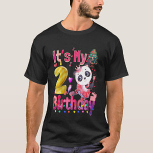 Kids Its My Birthday Girl Panda 2 Years Old Girls  T-Shirt