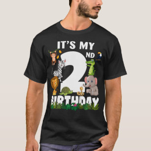 Kids ItS My Birthday Zoo Jungle Safari Years Old B T-Shirt