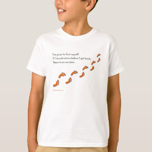 Kids I've Gone to Find Myself Footprints shirts