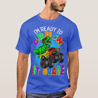 Kids Ix27m Ready to Crush 1st Grade Dinosaur Monst T-Shirt