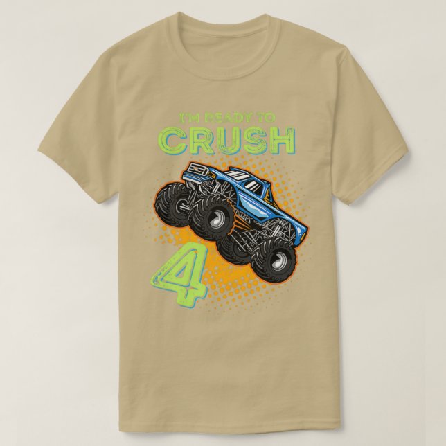 Kids Ix27m Ready to Crush 4 Monster Truck 4yr Old  T-Shirt (Design Front)