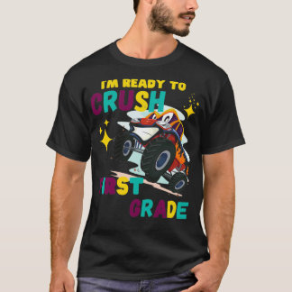 Kids Ix27m Ready To Crush First Grade Monster Truc T-Shirt