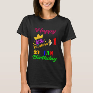 Kids January Girls Birthday 21 January 1st Anniver T-Shirt