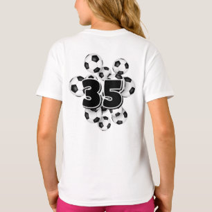 kids jersey number on group of soccer balls T-Shirt