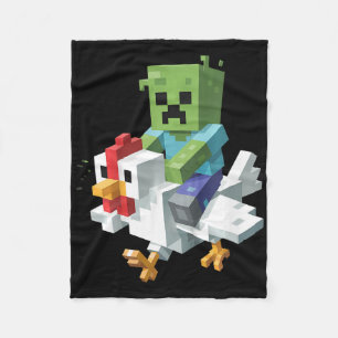 Kids Jock Chicken Shirt Pixel Art Gamer Zombie Boy Fleece Blanket