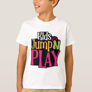 Kids Jump N Play custom typography t shirt design 