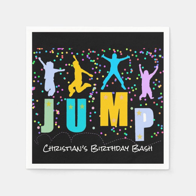 Kids Jump & Play Trampoline Birthday Bash Napkin (Front)