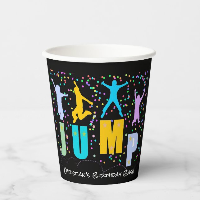 Kids Jump & Play Trampoline Birthday Bash Paper Cups (Front)