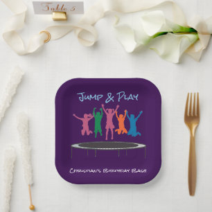 Kids Jump & Play Trampoline Birthday Bash Paper Plate