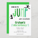 Kid's Jump Trampoline Park Birthday Party Invitation<br><div class="desc">Kid's Birthday Invitation perfect for a birthday party at a trampoline park or bounce house. This colourful invitation features jumping silhouette clipart. Customise with your party information.</div>