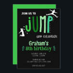 Kid's Jump Trampoline Park Birthday Party Invitation<br><div class="desc">Kid's Birthday Invitation perfect for a birthday party at a trampoline park or bounce house. This colourful invitation features jumping silhouette clipart. Customise with your party information.</div>