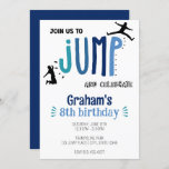 Kid's Jump Trampoline Park Birthday Party Invitation<br><div class="desc">Kid's Birthday Invitation perfect for a birthday party at a trampoline park or bounce house. This colourful invitation features jumping silhouette clipart. Customise with your party information.</div>
