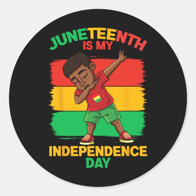 Kids Juneteenth Is My Independence Day  Classic Round Sticker (Front)