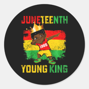 Kids Juneteenth King Celebrating 1865 Black Boys K Classic Round Sticker