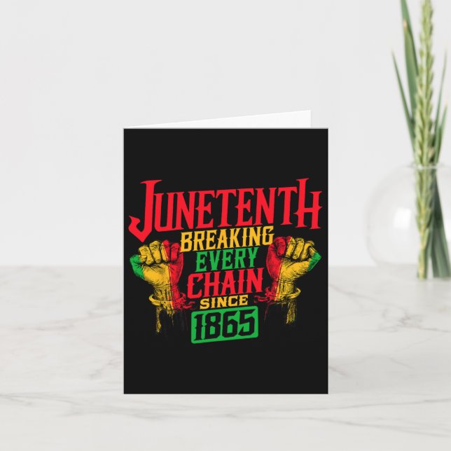 Kids Juneteenth Women Breaking Every Chain Since 1 Card (Front)