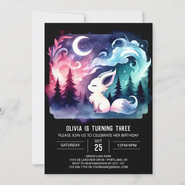 Kids Jungle Wolf Birthday Invitation (Front)