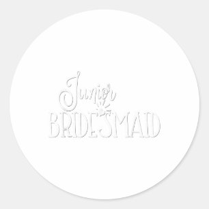 Kids Junior Bridesmaid Shirt Wedding Party Bride G Classic Round Sticker