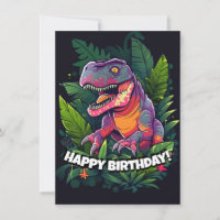 Kids Jurassic Dino Dinosaur Birthday Card