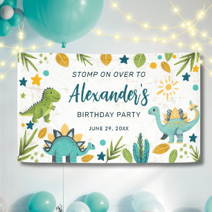 Kids Jurassic Dinosaur Birthday Party Banner